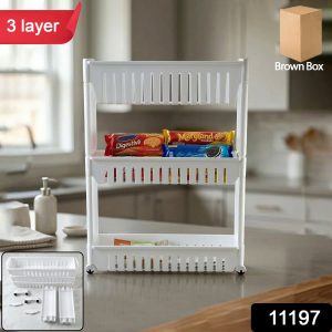 Prexo Multipurpose 3 Layer Kitchen Storage Rack Organizer