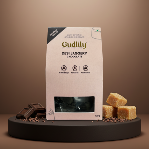 Gudlily Desi Jaggery Hazelnut Crunch Chocolate – Premium Jaggery Chocolates with Natural Sweetness (100Gm)