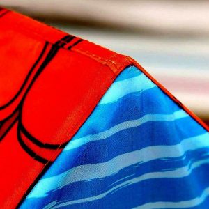 Blue & Red Foldable Kids Play Tent House with Printed Cottage Design for Indoor & Outdoor Fun