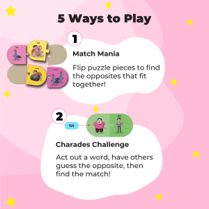 Opposites Matching Puzzle - Ages 3+ (48 cardboard puzzle pieces) Find & Match series