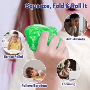 Aditi Stress-Relief Non-Toxic Squishy Multicolor Slime Toy for Kids Above 5+ (Pack of 2/100 ml)