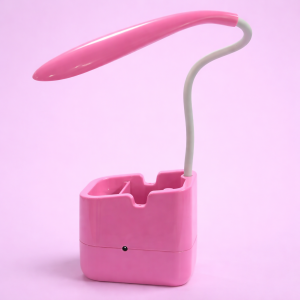 Pink LED Desk Lamp with Pen Holder and Phone holder for Study Table and Kids Room Decor