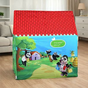 Panda Theme Foldable Kids Play Tent House with Cartoon Print for Indoor & Outdoor Play