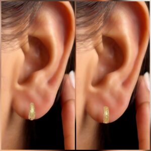 Mini Gold Huggie Hoop Earrings kan ki bali with AD bali combo pack of 2