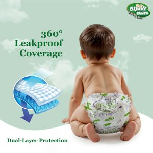 Baby Diaper Pants with 360° Leakproof Protection – Ultra Dry, Fast Absorption, Rash-Free Comfort