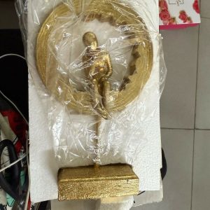 Abstract Thinking Man Gold Sculpture Showpiece for Home Decor (Design may vary)