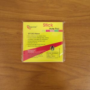 Aerotix 3x3 Inch Neon Sticky Note Pad 75mm Self Adhesive Re-Stick Memo Notes for Office