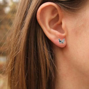 Sterling Silver Butterfly Stud Earrings for women and girls