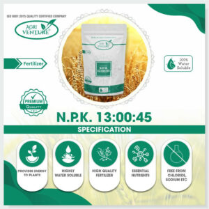 AgriVenture NPK 13:00:45 (Imported 100% Water Soluble Drip Fertilizer) (900GM)
