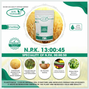 AgriVenture NPK 13:00:45 (Imported 100% Water Soluble Drip Fertilizer) (900GM)
