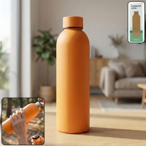 Stainless Steel Double Wall Vacuum-Insulated Drink Water (Orange / 500 ML Approx)