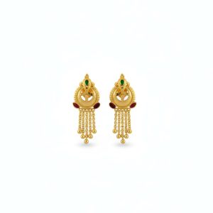 Nice 5 Line Golden Earrings for Women & Girls – Traditional Fancy Jewellery Gift