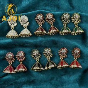 Premium Stone & Enamel Earrings(Set of 6)