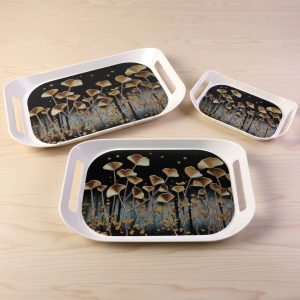 3-Piece Printed Serving Tray Set with Handles