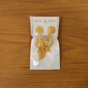 Elegant Gold Plated Long Chain Jhumka Earrings for Women Party Wear Jewelry