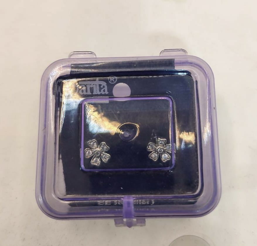 Sterling Silver AD Flower Stud Earrings - Dainty Floral Blossom Jewelry for women and girls - Image 5