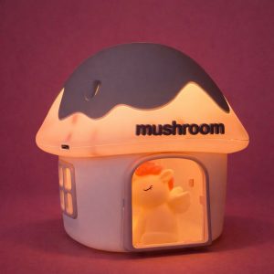 Cute Unicorn Mushroom House LED Night Lamp for Kids Bedroom Desk Decor
