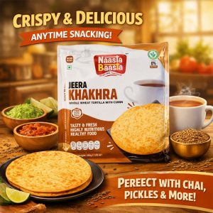 Naasta Baasta Jeera Khakhra Whole Wheat Tortilla with Cumin Crispy & Delicious Ready to Eat Snack(200gm)