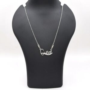 Dazzling 'Queen' Silver Tone AD Pendant Necklace for Women and girls