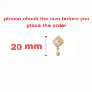 Gold Plated Daily Use Rhombus Drop Earrings with Filigree Detailing and AD