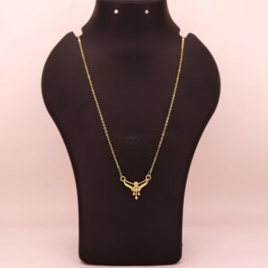 Minimal Gold & AD Pendant Necklace For women and girls