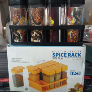 multipurpose spice rack with tray set of 8