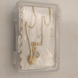 Dainty Gold Heart Necklace with AD Love Pendant For women and girls