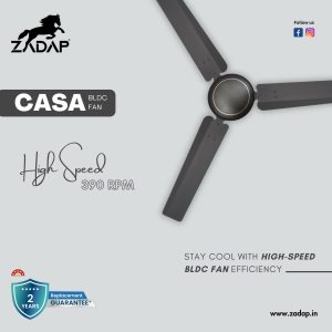 Zadap Casa 1200mm 5-Star BLDC High Speed Ceiling Fan