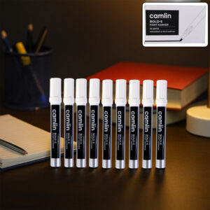 Camlin Bold-E Paint Marker – White Colour,  Pack of 10
