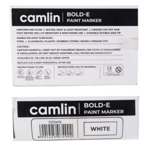 Camlin Bold-E Paint Marker – White Colour,  Pack of 10
