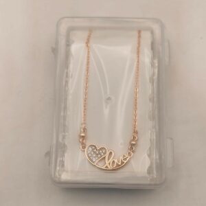 Rose Gold Plated Heart & Love AD Pendant Necklace For women and girls