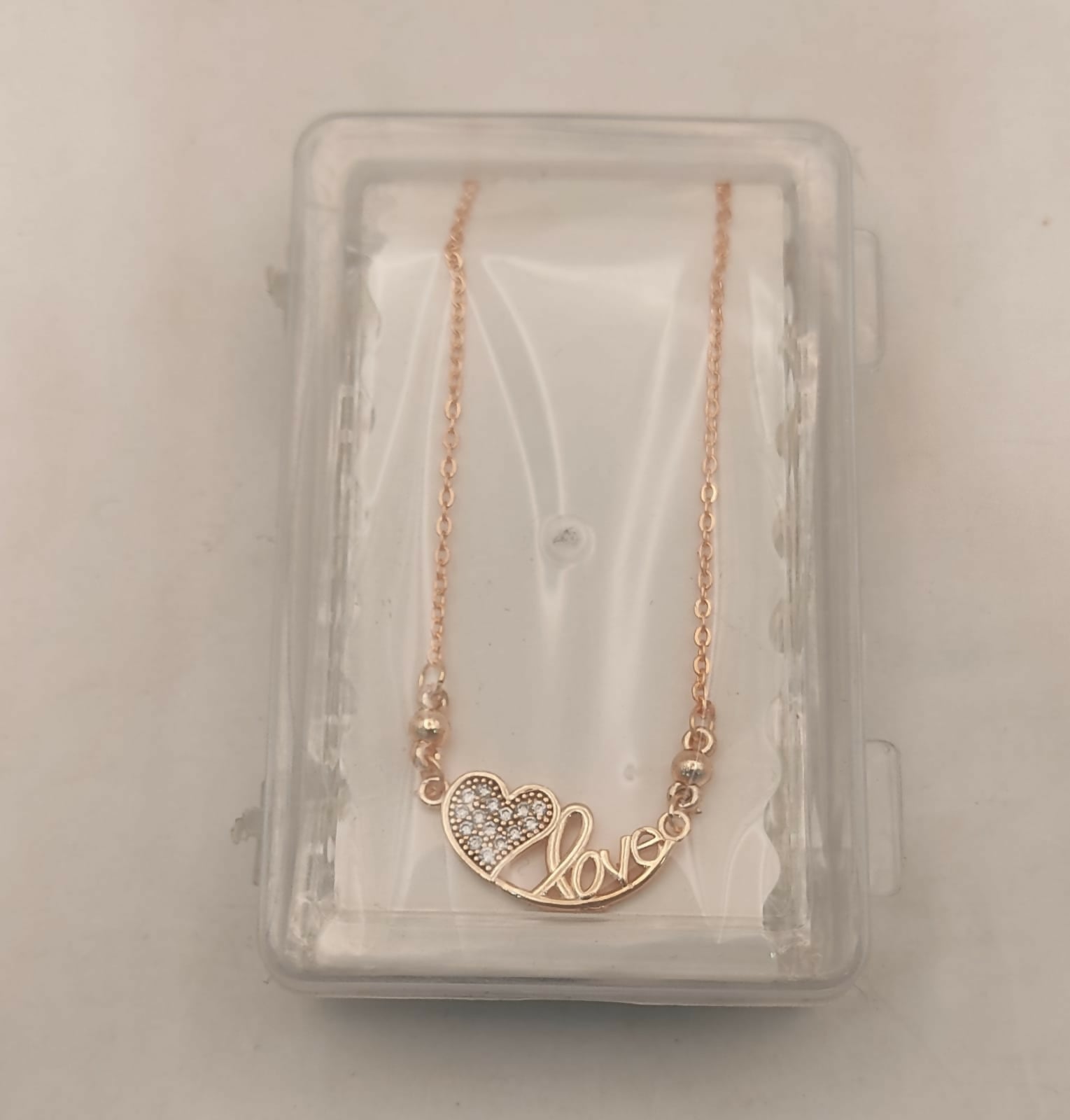 Rose Gold Plated Heart & Love AD Pendant Necklace For women and girls - Image 5