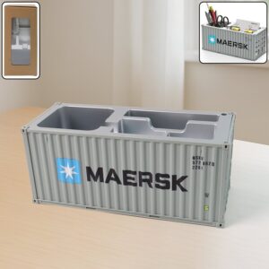 Container-Style Multi-Compartment Desk Organizer (1 Pc)