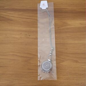 Oxidised Silver Traditional Long Necklace (1 Pc)