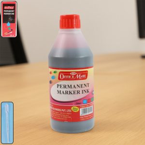 Officemate Permanent Marker Ink Refill – Red Colour (500 ml) with Dropper