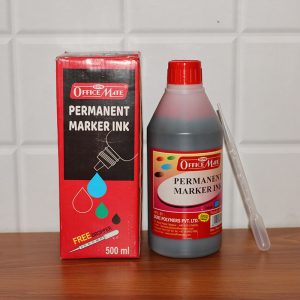 Officemate Permanent Marker Ink Refill – Red Colour (500 ml) with Dropper
