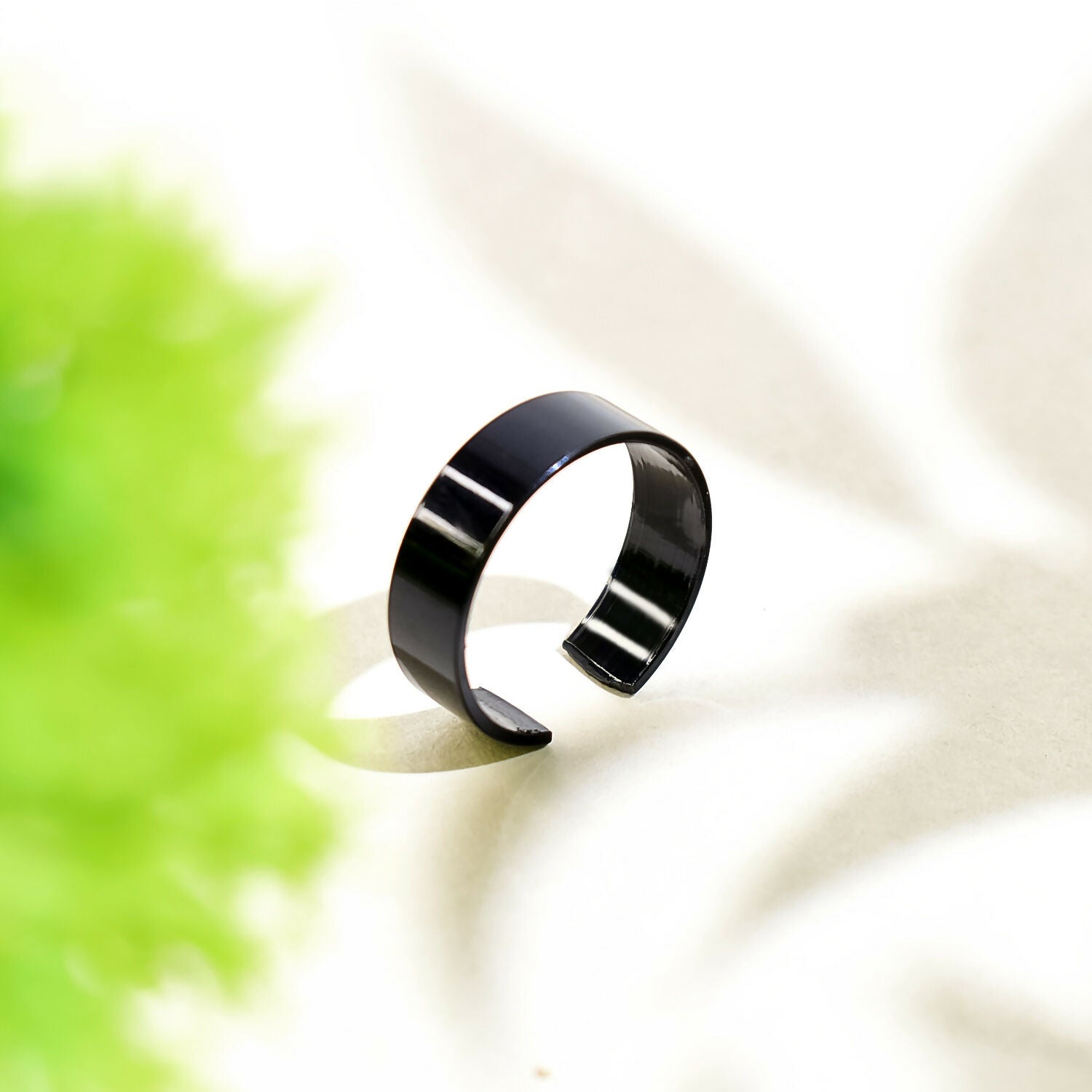 Custom Engraved Black Stainless Steel Adjustable Name Ring