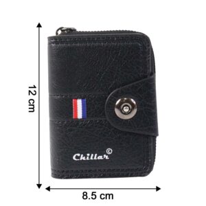 Premium Black Zip-Around Card Holder Wallet (1 Pc)