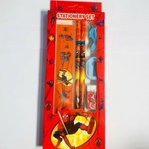 Kids Superhero Stationery Set with 2 Pencils, Ruler, Eraser & Sharpener