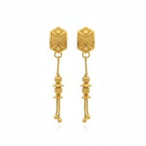 Long Chain Beads Golden Earrings for Women & Girls – Traditional Fancy Jewellery