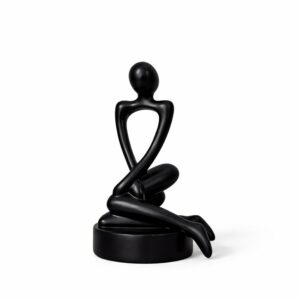 Abstract Sitting Man poly-resin Sculpture Modern Black Showpiece for Home Decor