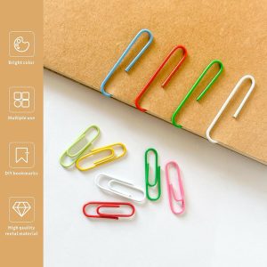 Multi-Color Vinyl Coated Metal Paper Clips Use for Office, School & Home (80 No’s)