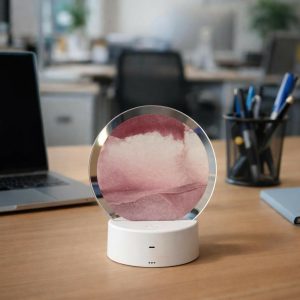 LED Round Static brown Sand Art Lamp | Ambient Decorative Night Light Home Decor