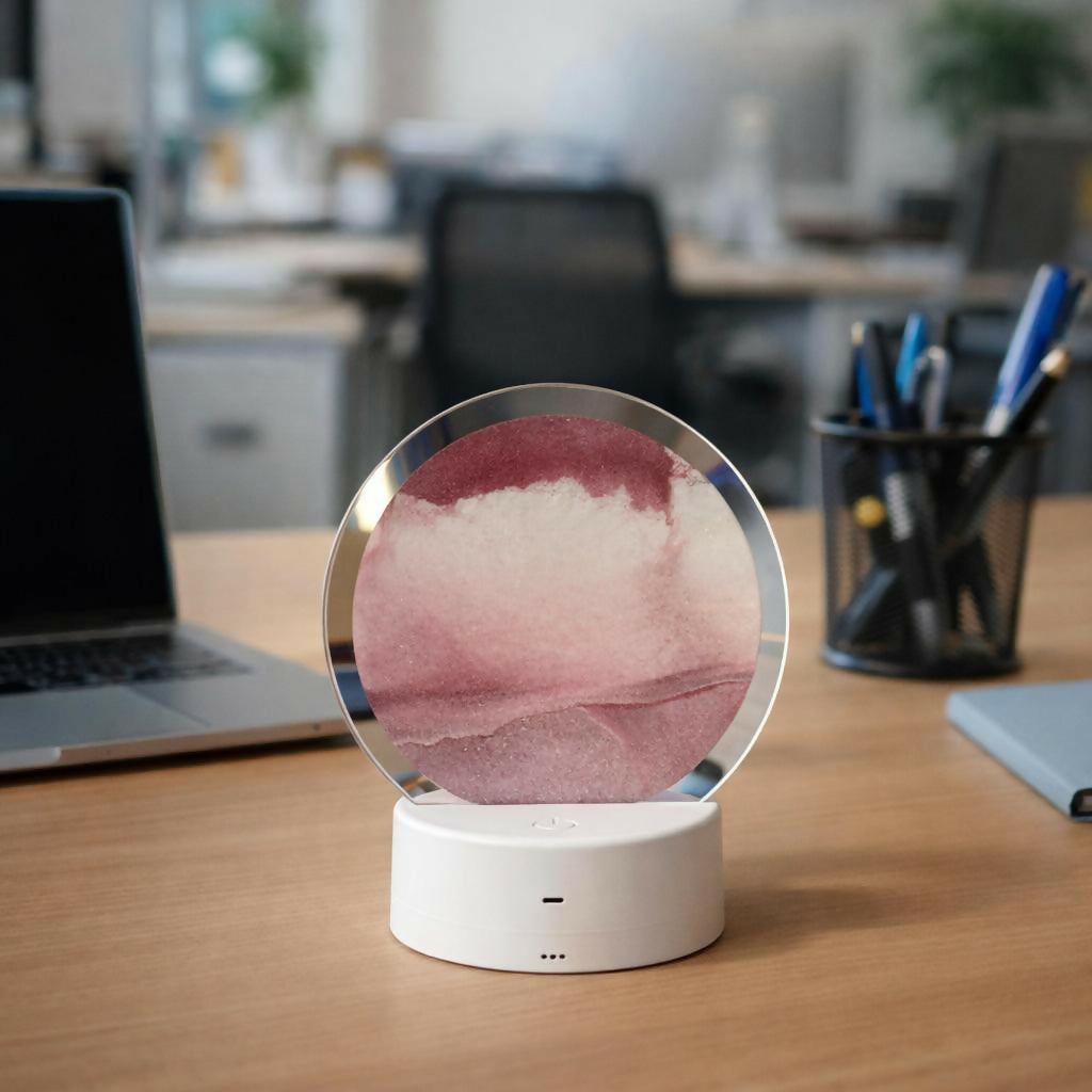 LED Round Static brown Sand Art Lamp | Ambient Decorative Night Light Home Decor - Image 3