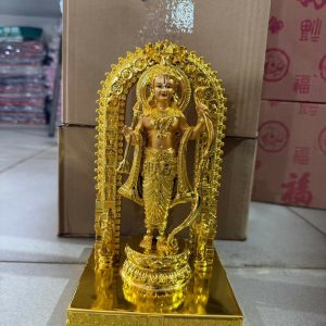Lord Ram Idol with Bow Golden Finish Statue for Home Temple Decor