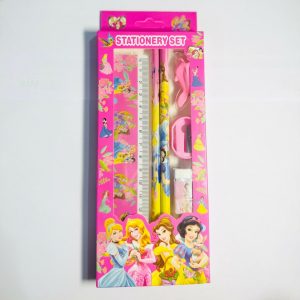 Kids Princess Stationery Set with 2 Pencils, Ruler, Eraser, Sharpener & Grip