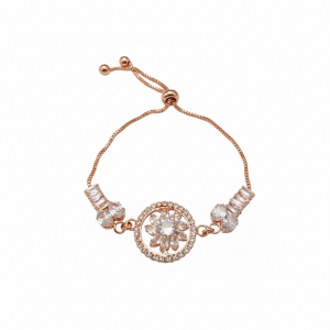 Sparkling AD Floral Design Bracelet For party wear