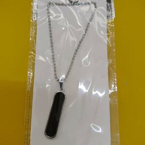 Black Enamel Chain Pendant For Men