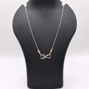 Rose Gold Infinity Heart Necklace with AD For women and girls