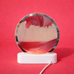 LED Round Static Red Sand Art Lamp | Ambient Decorative Night Light Home Décor